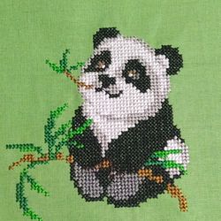 Small panda. Machine embroidery design. Cross stitch. Children's design.Computer embroidery. Digital file