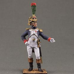 Napoleonic war Painted toy tin soldier 54 mm Scale 1/32 Historical Miniature Officer France, 1806-14