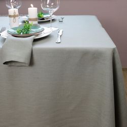 Sage green linen tablecloth / Rectangle tablecloth / Square tablecloth / Fabric holiday tablecloth gift