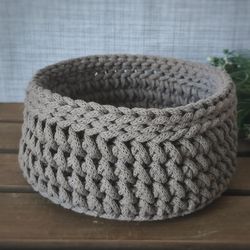 crocheted storage basket