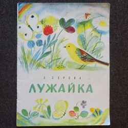 E. Serova. Lawn. Retro poetry book printed in 1985 Children's book Illustrated Rare Vintage Soviet Book USSR