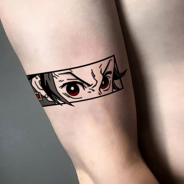Kamado Tanjiro fake tattoo Anime manga merch Demon Slayer Temporary stickers tats Japanese kawaii gift Otaku weeb art