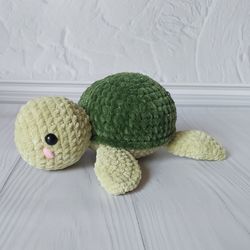 Turtle plushie. Crochet Turtle. Green Sea Turtle