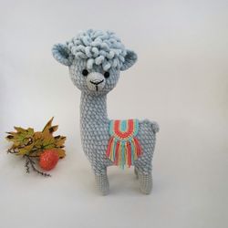 Llama alpaca stuffed toy in gray, llama, alpaca, alpaca stuffed animal, gray llama alpaca plushie, cute llama alpaca