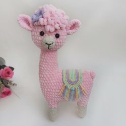 Llama decor gift, Alpaca for newborn goddaughter, Pink llama, Drama llama, Super Fluffy Cuddly Llama, Llama souvenir
