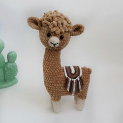 Llama alpaca stuffed toy in brown, llama, alpaca, alpaca stuffed animal, brown llama alpaca plushie, cute llama alpaca