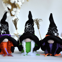 Set of three gnome witches for Halloween