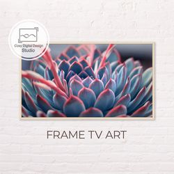 Samsung Frame TV Art | 4k Macro Blue Flower Art For The Frame Tv | Digital Art Frame Tv | Instant Download
