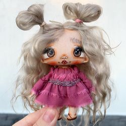 Beautiful doll handmade Miniature textile doll Packing doll