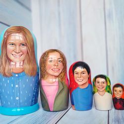 Custom Portrait Dolls, Russian doll, Matryoshka, Family portrait, Portrait Dolls, Nesting doll, Stacking doll