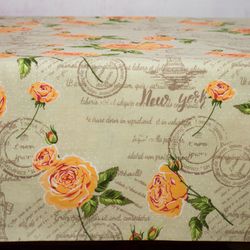 Romantic Floral Tablecloth  and napkins with embroidery. Home gifts for her