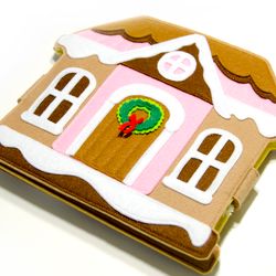 Christmas house with finger puppets. Quiet book