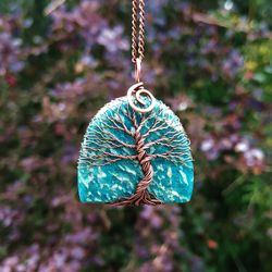 Amazonite Tree Of Life Celtic Pendant, Sentimental Mother In Law Gift, Mother of the Groom Necklace, Celtic Wedding Gift