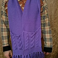 scarf with pockets (lilac)