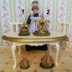 Miniature carousel. Dollhouse miniature.1:12 .