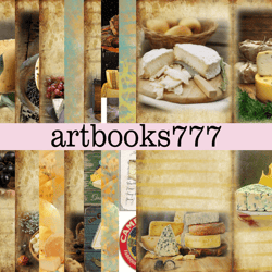 Cheese - diary, scrapbooking, cookbook, ephemera, JUNK JOURNAL, digital paper, cheese
