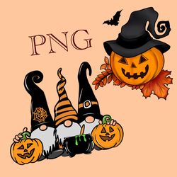 Halloween clipart. Pumpkin clipart. Gnome clipart. Fall gnomes clipart.