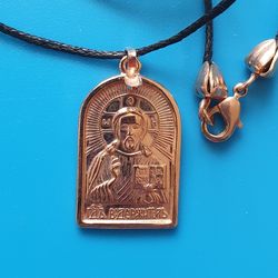 Jesus Christ Christian pendant plated with rose gold 0.9x0.6" perfect religious gift free shipping