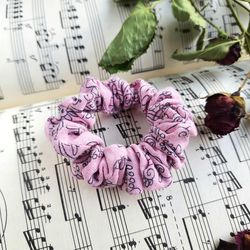 Small womenly scrunchy, accessories for hair from cotton, handmade elastic band