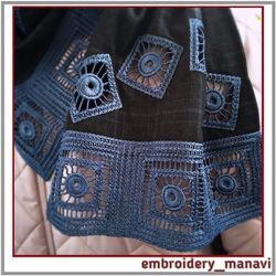 A set of FSL embroidery designs with crochet imitation