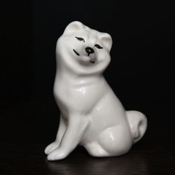Akita Inu figurine shiba inu statuette dog ceramics handmade, statuette porcelain