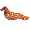 statuette red Longhaired Dachshund figurine