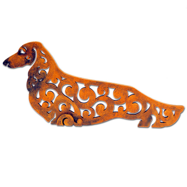 statuette red Longhaired Dachshund figurine