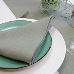 Sage green linen napkins set / Cloth napkins / Custom dinner napkins / bridal shower napkin bulk / wedding table decor