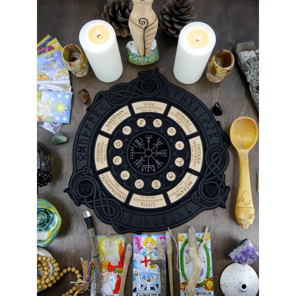 World Rune Wheel Wheel of the Year // Norse runes // Vegvisir and Dragons // | Inspire ...
