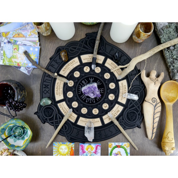 World Rune Wheel Wheel of the Year // Norse runes // Vegvisir and Dragons // | Inspire ...