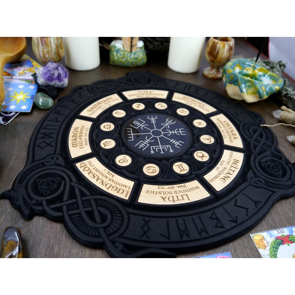 World Rune Wheel Wheel of the Year // Norse runes // Vegvisir and Dragons // | Inspire ...