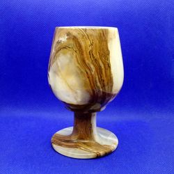 Vintage Onyx Big Wine Glasse. Handcrafted Natural. Cup for Wine