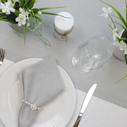 grey linen table runner / custom kitchen cloth table runner / handmade natural dining table top