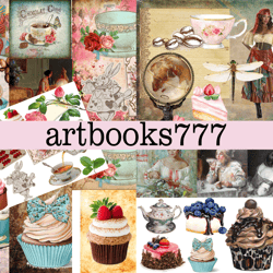 tea fortune teller - scrapbooking, ephemera, junk journal, digital paper