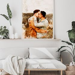 LGBT Couple Gift, Gay Couple Gift, Mr and Mr, Gay gift, Gay Couple gift, Lesbian Gift, Gay Couple portrait, Gay Annivers