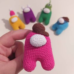 Among Us Miniature Toys, Plush Amigurumi Among Us, Crochet  Stuffed Among Us,  Among Us Character, Handmade Kids Toys