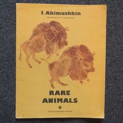 Rare animals Akimushkin Illustrated by N. Charushin Retro book printed in 1989 Children's book Illustrated Rare Vintage