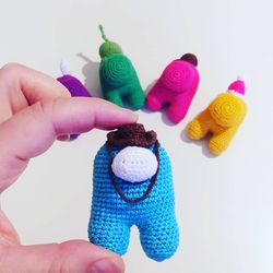 Among Us Miniature Toys, Plush Amigurumi Blue Among Us, Crochet  Stuffed Among Us,  Among Us Character, Handmade Toys