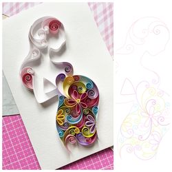 Pattern to make Pregnancy card - Digital pattern for printing out to make in Quilling
