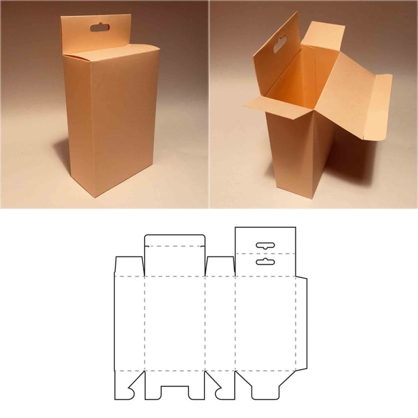 Box with handle template, square box, cube box, favor box, g | Inspire ...