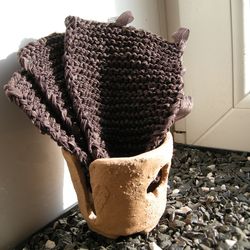 Set of 3 sponge for a zero waste kitchen and kitchen sponge ceramic holder. Handmade