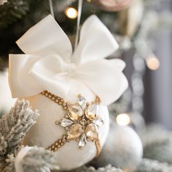 Christmas rhinestones ornaments, Cool Christmas Gifts, Christmas Gift Sets, Top Christmas Gifts, white ball