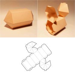 Candy box template, cracker box, cookie box, biscuit box, candy gift box, cookie gift box, SVG, DXF, PDF, Cricut