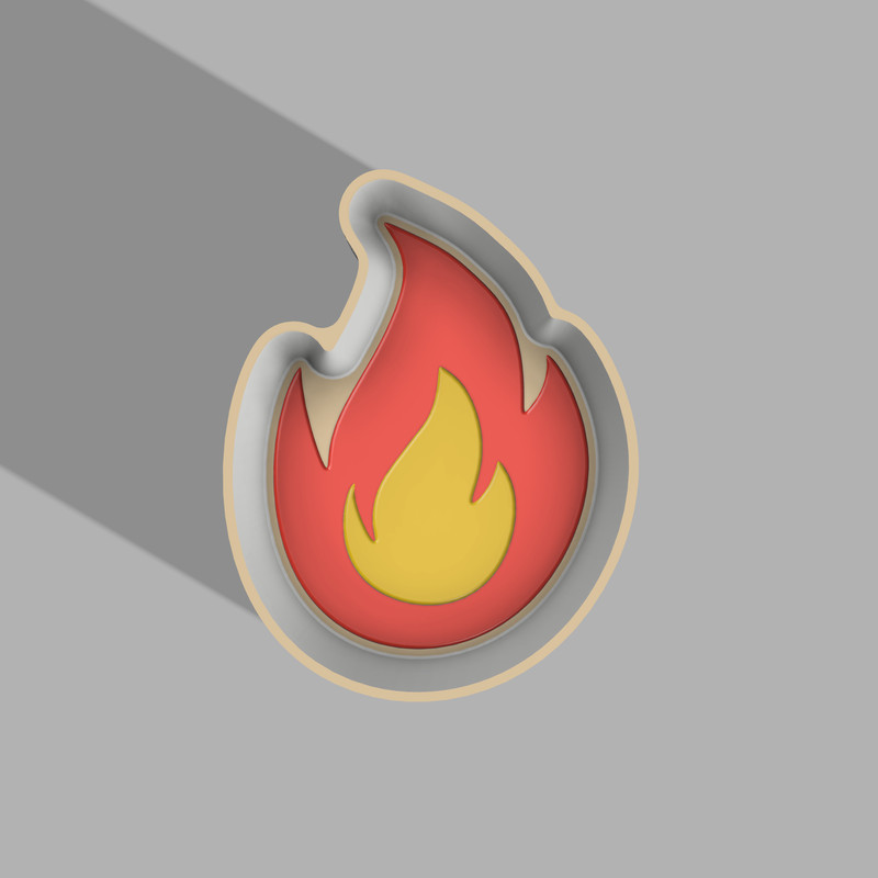 Flame One-piece Bath Bomb Mold STL File