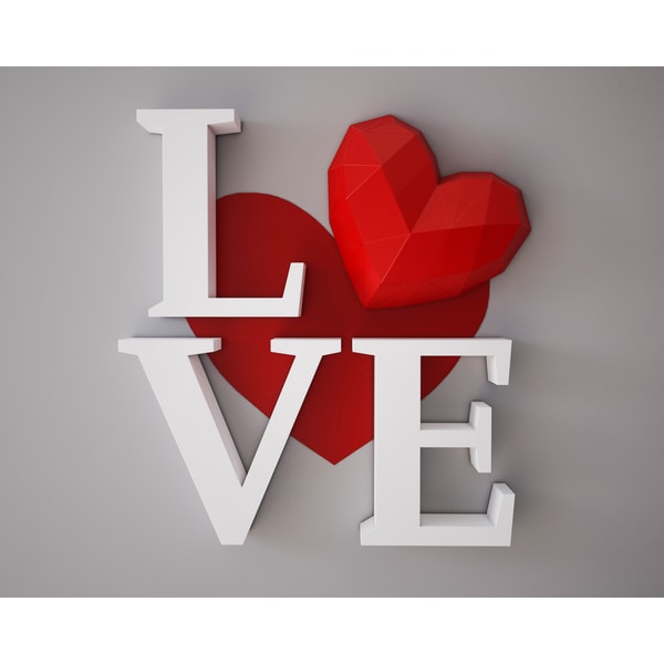 3D Papercraft Love, paper craft Heart, DIY gift for her him, - Inspire ...