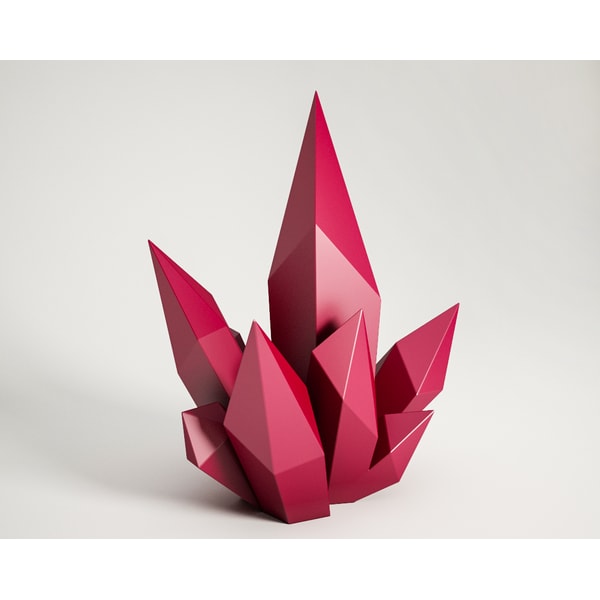 DIY Paper craft Crystal, 3D papercraft model, PDF template, Inspire