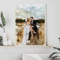 Custom Couple Portrait Watercolor, Custom Portrait From Photo, Custom Family Portrait, Gift for Husband, Gift For Couple