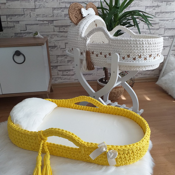 Baby changing basket, Changing table pad, Change table dresser, Crochet change basket for change station, Baby changing pad with mat (3).jpg