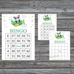 Baby panda bingo cards,Baby panda bingo game,Panda printable bingo cards,60 Bingo Cards,INSTANT DOWNLOAD--301