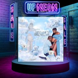 bear baby shower backdrop - printed and shipped